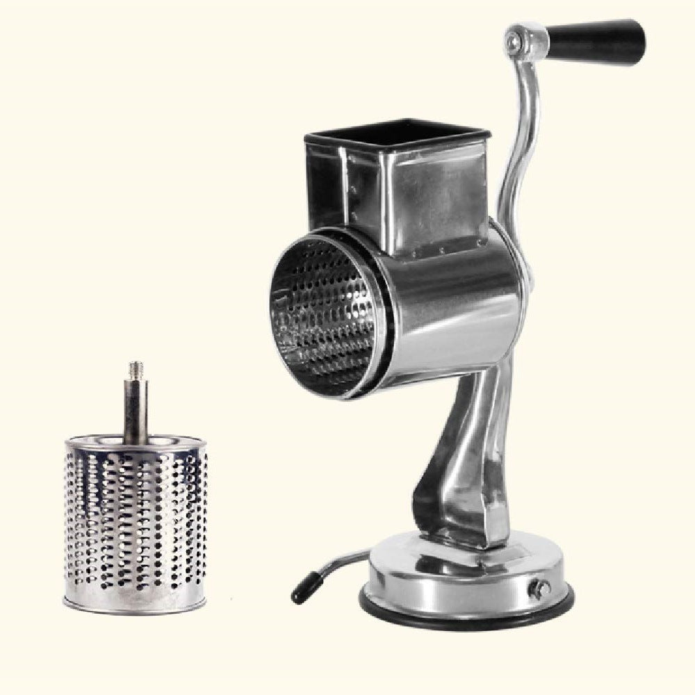 Multifunctional Stainless Steel Rotary Cheese Grater, Kitchen Vegetable Grinder, Salad Slicer