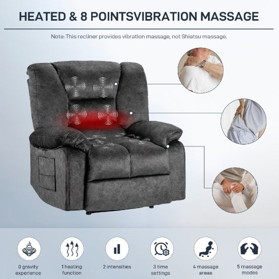 Living Room Recliner Chair Sofa With Massage And Heating