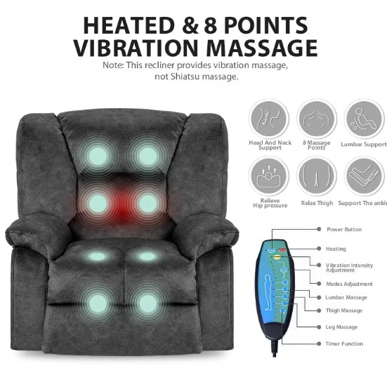 Living Room Recliner Chair Sofa With Massage And Heating