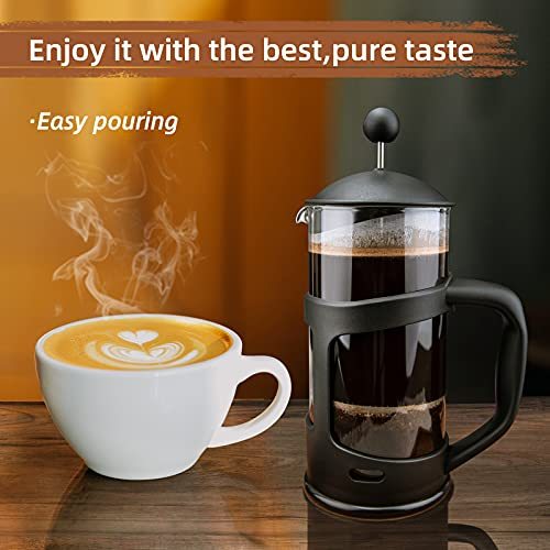 Mini French Press Coffee Maker – 12oz 1-Cup Coffee Press with Stainless Steel Filter, Ideal for Coffee Lovers