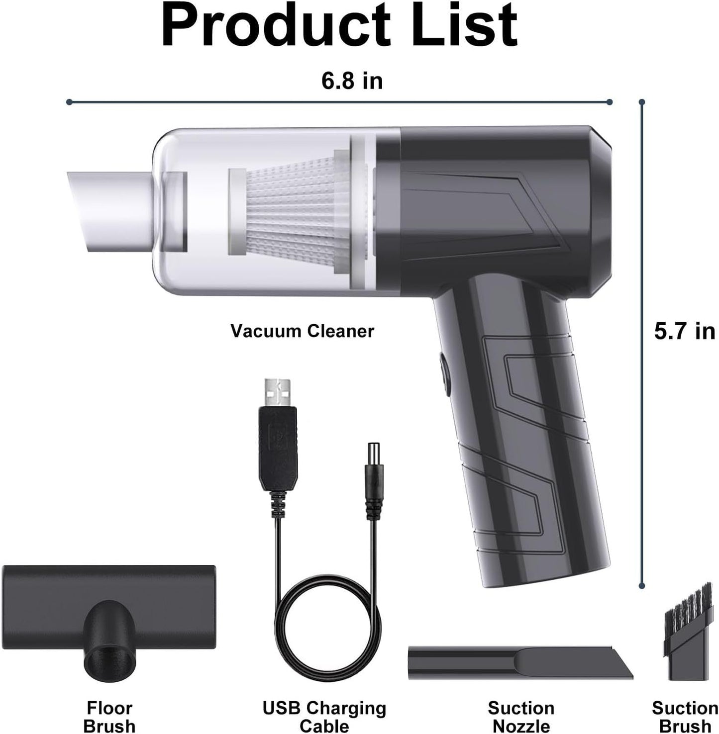 Powerful Handheld Vacuum Cleaner – Cordless 2-in-1 Mini Vacuum & Blower