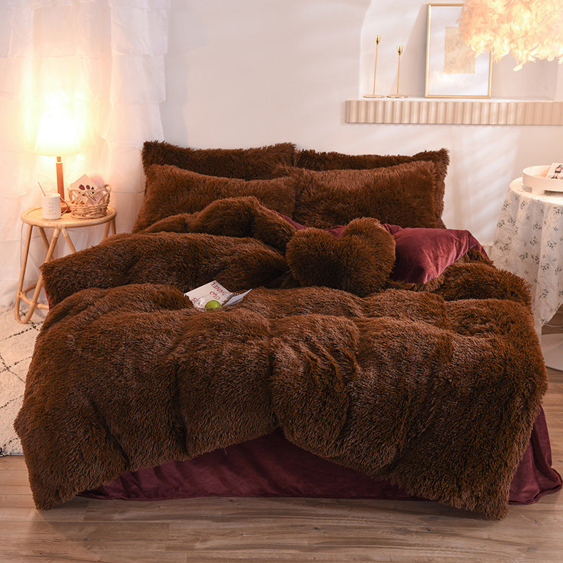 Luxury Plush Fleece Winter Bedding Set – Warm & Fluffy Comfort