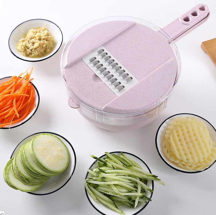 8-in-1 Mandoline Slicer & Vegetable Cutter with Strainer