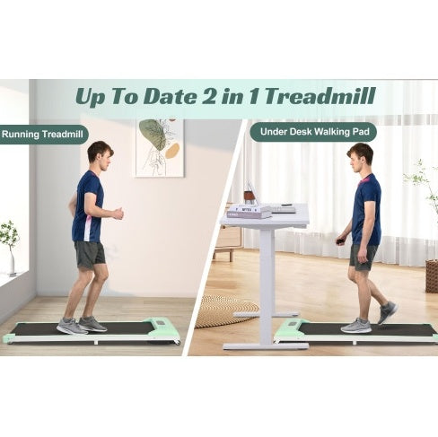 2 In 1 Under Desk Electric Treadmill 2.5HP, Remote Control, Display, Walking Jogging Running Machine Fitness Equipment For Home Gym Office