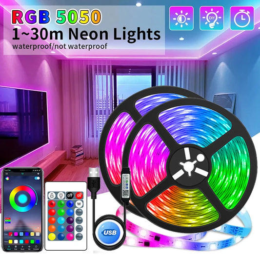 USB LED Strip Lights – APP Control, 5050 RGB Color Changing Tape for Room & TV Backlight Decoration