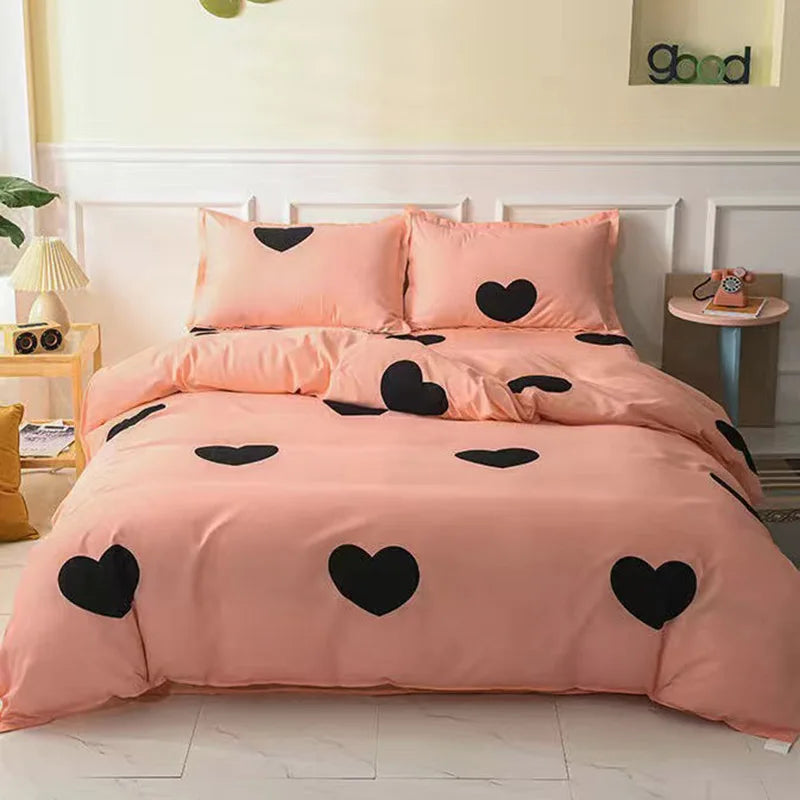 Cartoon Printed Polyester Duvet Cover Set - Queen, Double & Single Sizes