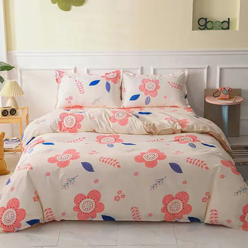 Cartoon Printed Polyester Duvet Cover Set - Queen, Double & Single Sizes