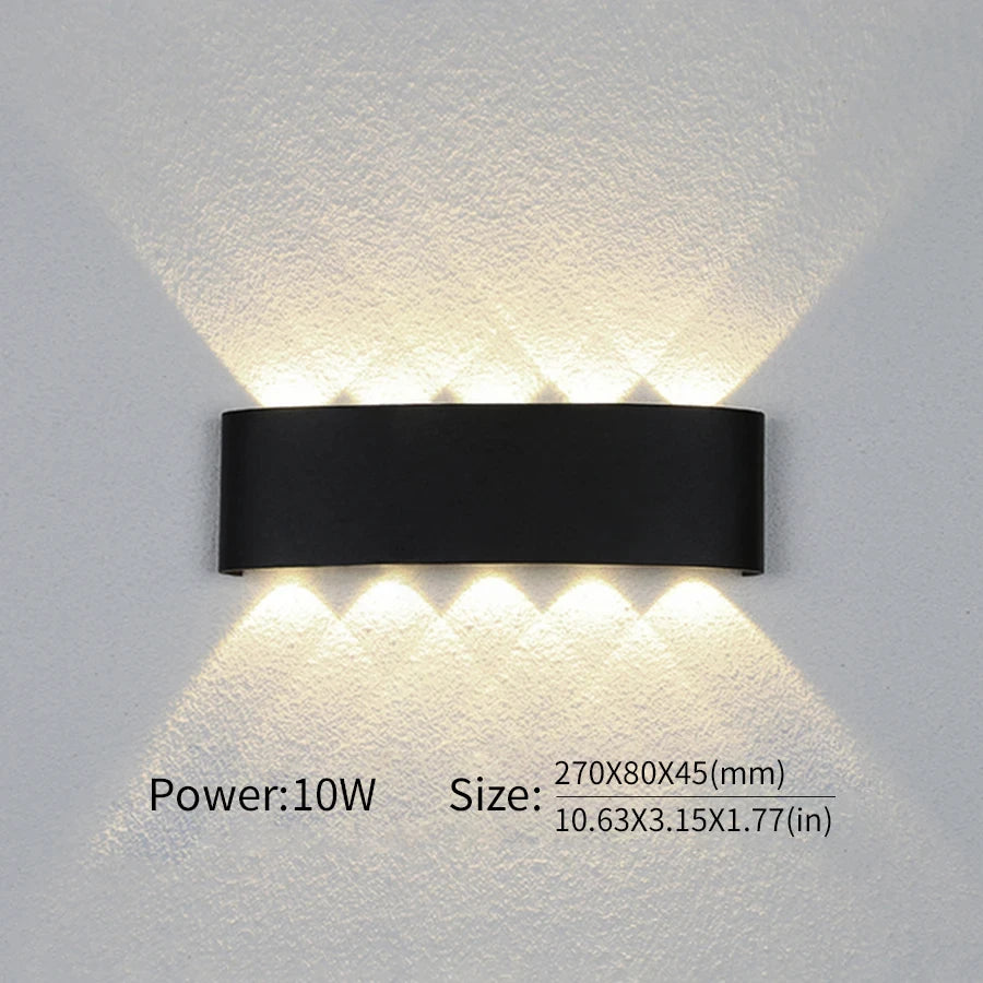 LED Wall Light Outdoor Indoor Up Down White Black Modern Light For Home