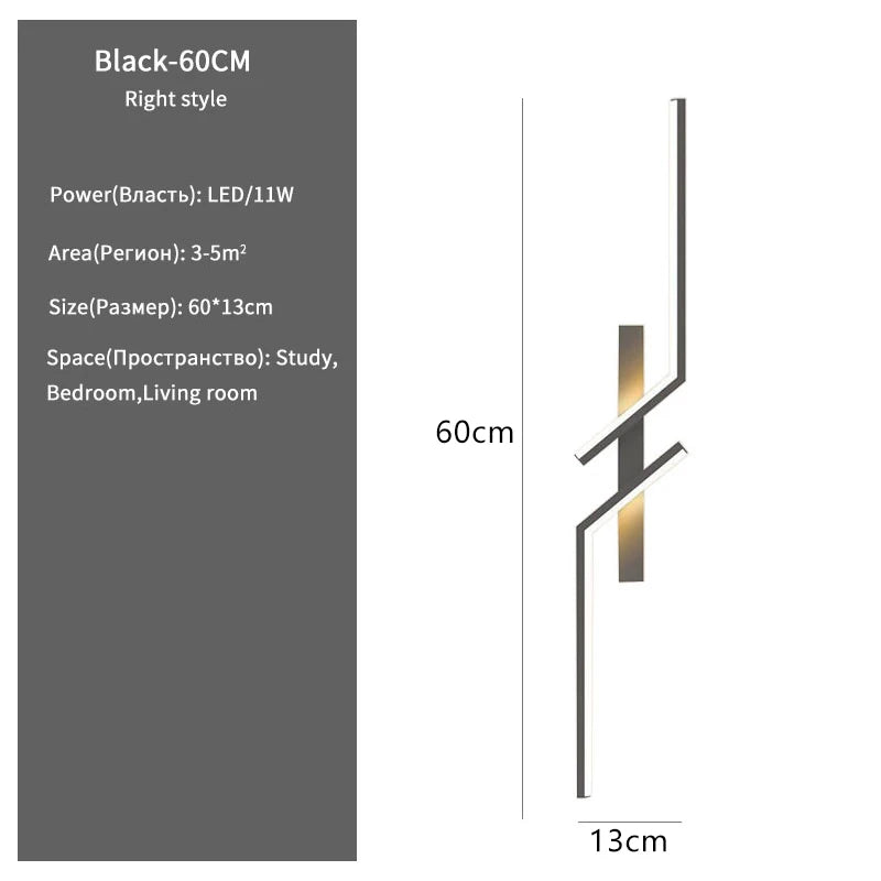 Modern Strip LED Wall Light – Minimalist Bedside & Living Room Sconce for TV Background