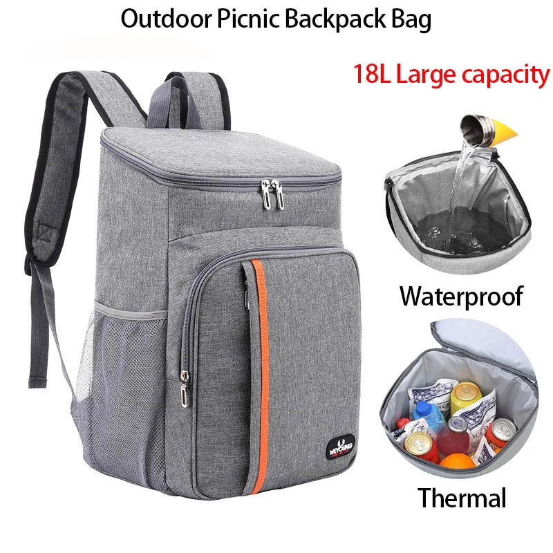 Large Capacity Waterproof Insulated Lunch Backpack – Leak-proof Picnic & Storage Bag