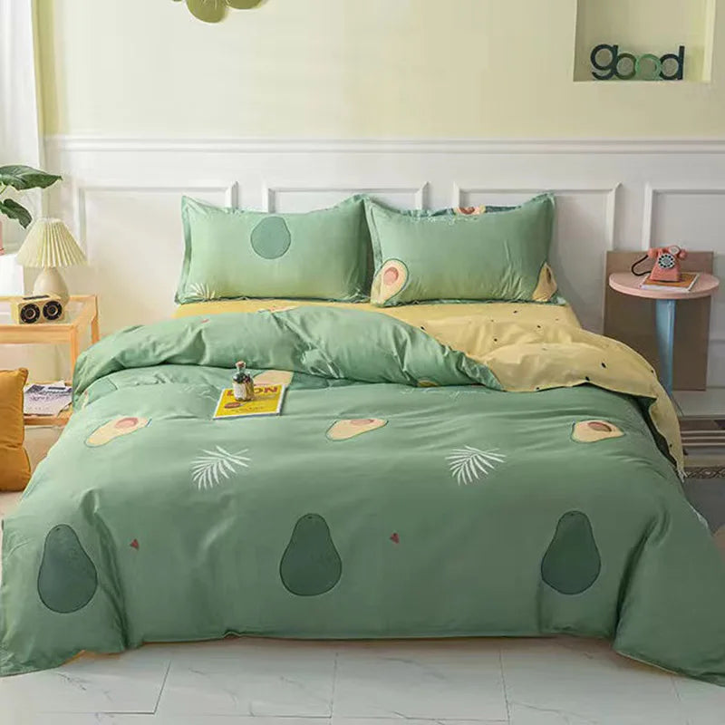 Cartoon Printed Polyester Duvet Cover Set - Queen, Double & Single Sizes