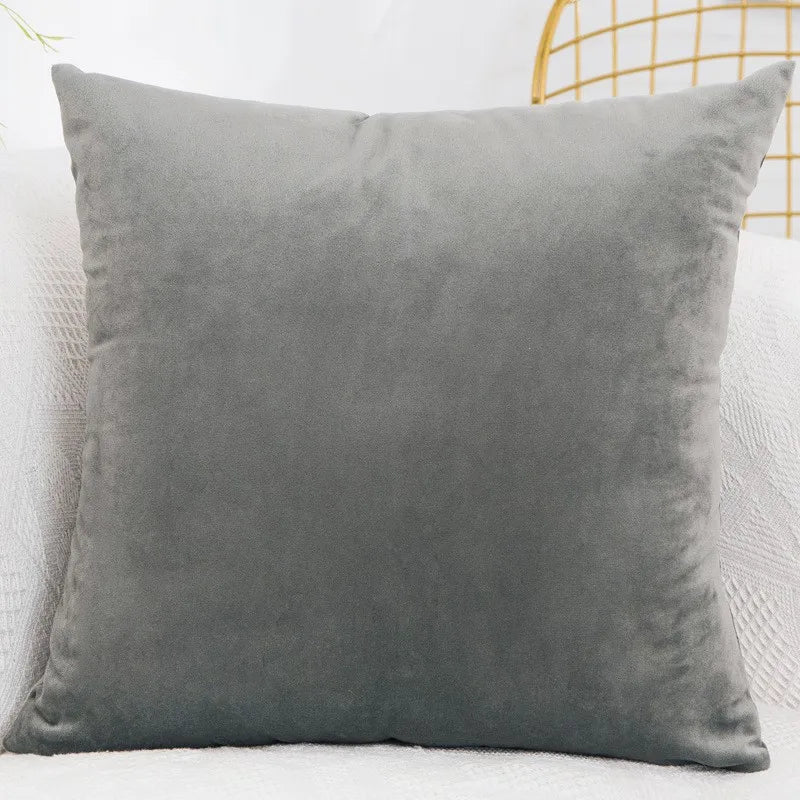 Velvet Throw Pillow Cover Decorative Square Cushion Case for Sofa & Bedroom