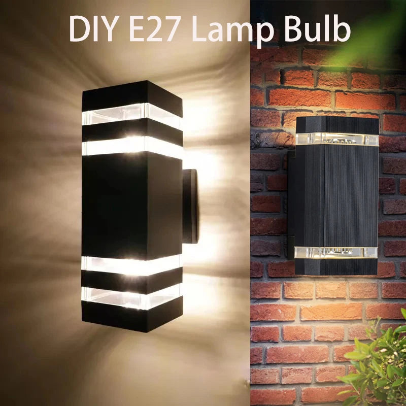 LED Wall Light Sconce – E27 Bulb, Waterproof Outdoor Fixture for Stairs & Entrance