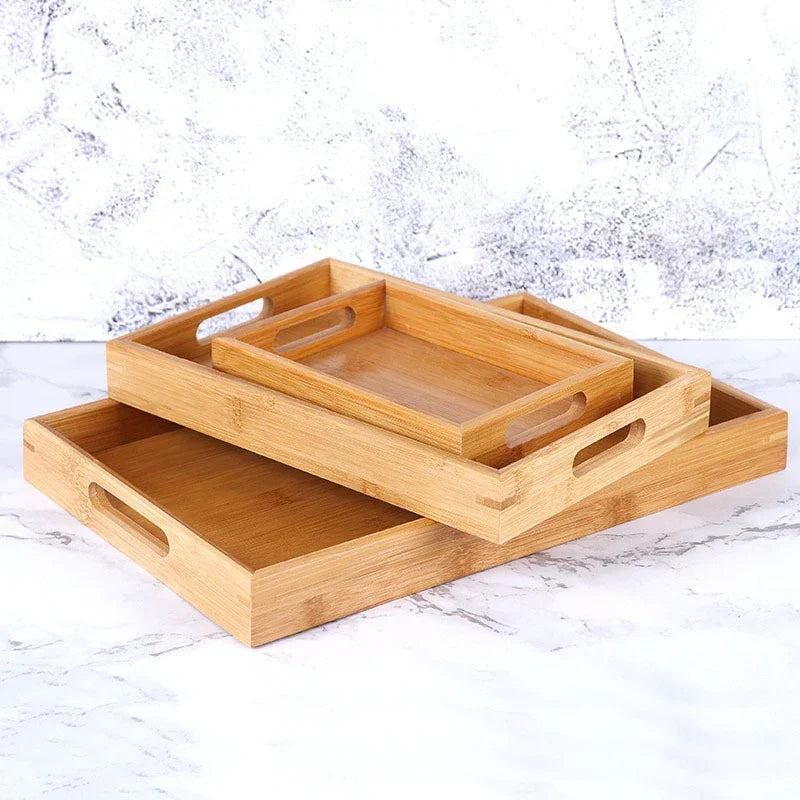 Eco-Friendly Bamboo Rectangular Serving Trays