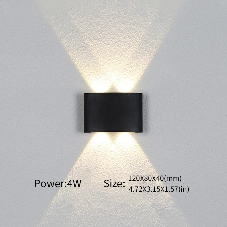 LED Wall Light Outdoor Indoor Up Down White Black Modern Light For Home