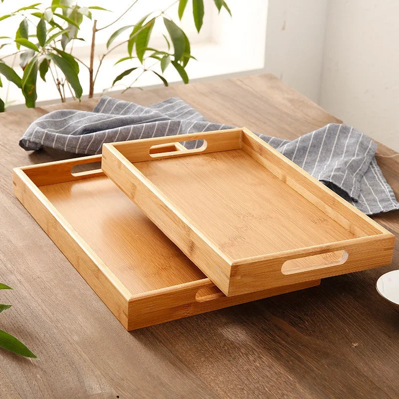 Eco-Friendly Bamboo Rectangular Serving Trays