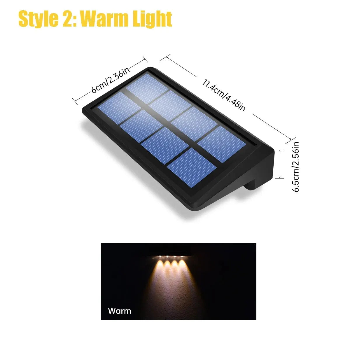 Solar Fence Lights Outdoor - Waterproof RGB Color Changing & Warm White LED Step Lights, IP65