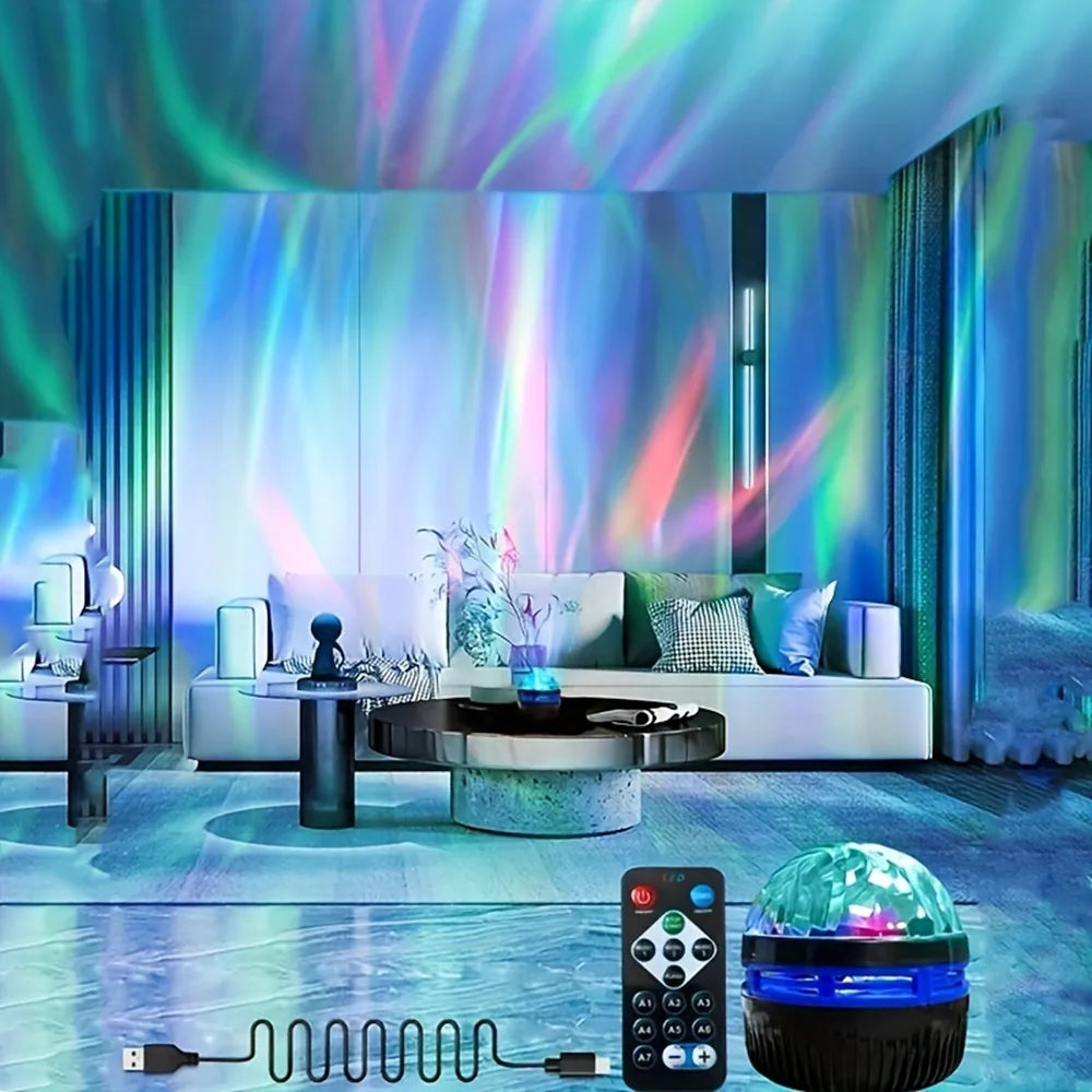 LED Starry Galaxy Projector Light - RGB Smart Aurora Lamp with Remote & USB Power for Home Décor