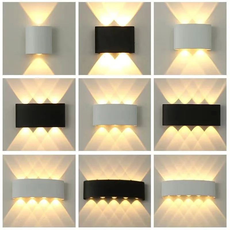 LED Wall Light Outdoor Indoor Up Down White Black Modern Light For Home