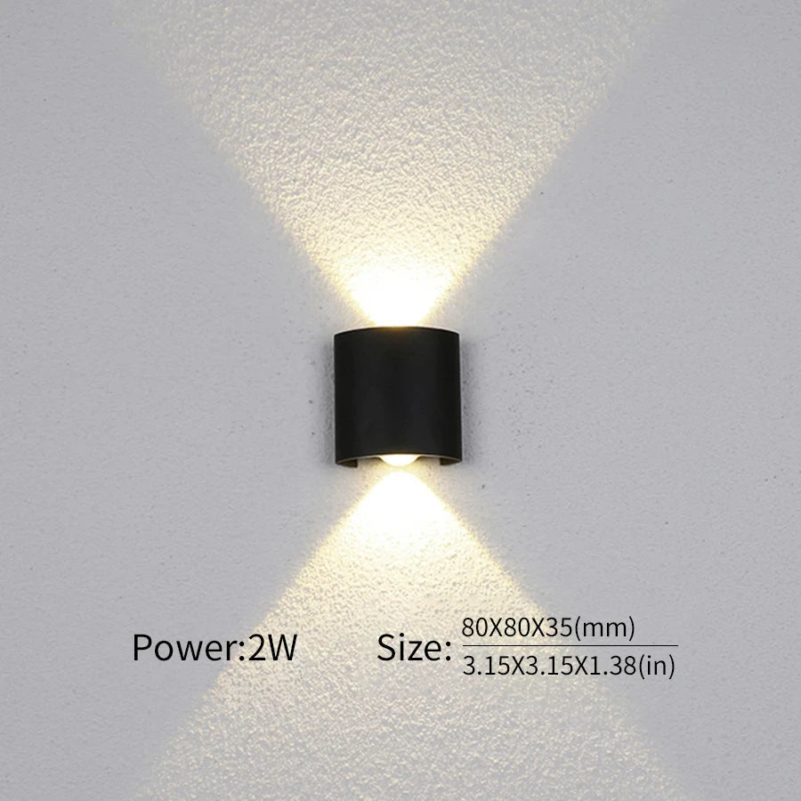 LED Wall Light Outdoor Indoor Up Down White Black Modern Light For Home