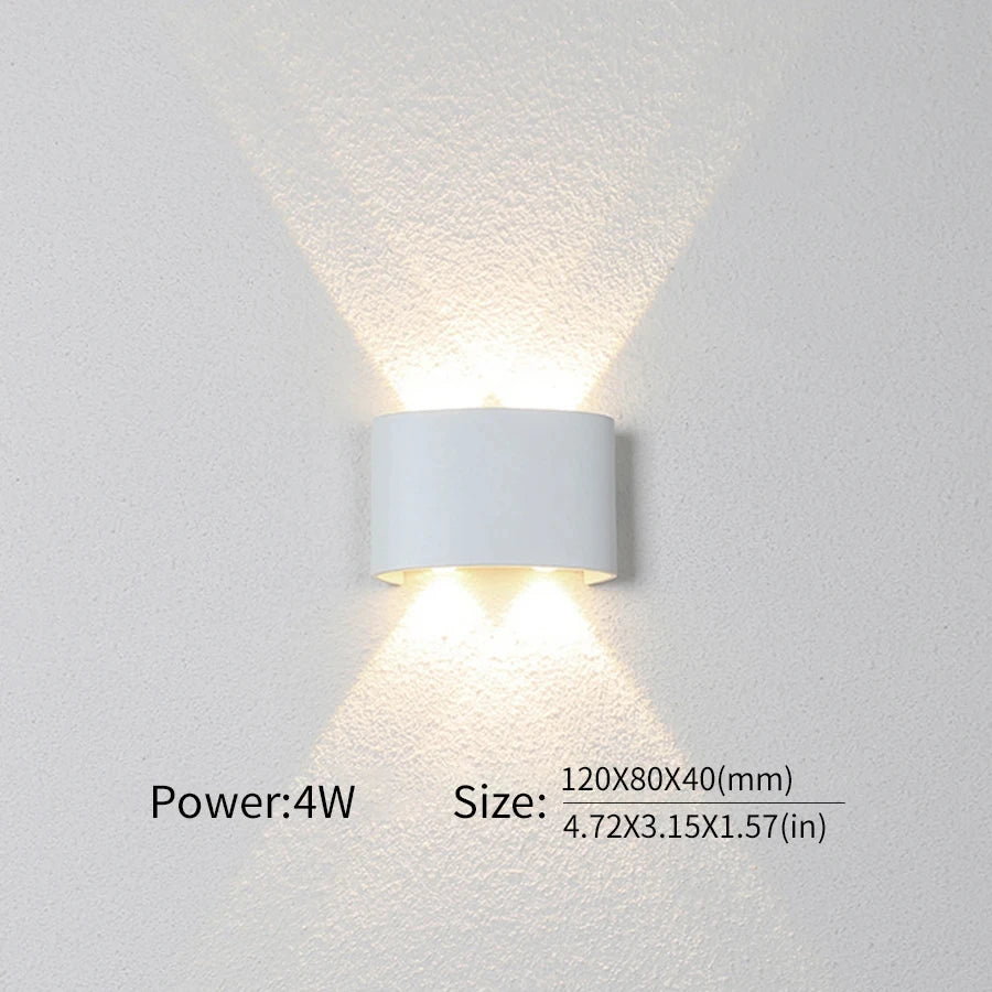 LED Wall Light Outdoor Indoor Up Down White Black Modern Light For Home