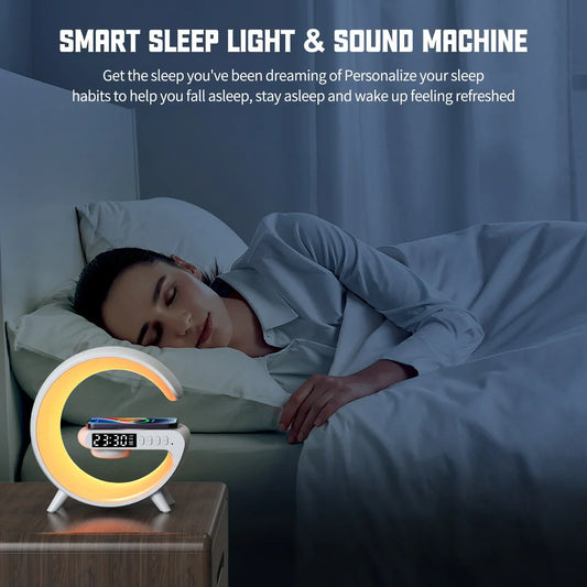 RGB Night Light Alarm Clock – Bluetooth Speaker, 15W Wireless Charger for iPhone 12-16