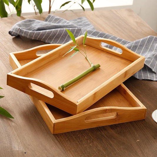 Eco-Friendly Bamboo Rectangular Serving Trays