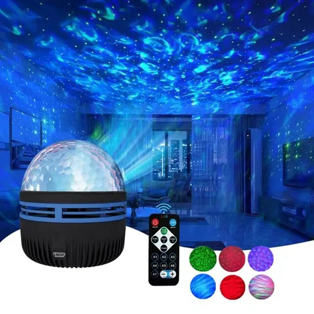 LED Starry Galaxy Projector Light - RGB Smart Aurora Lamp with Remote & USB Power for Home Décor