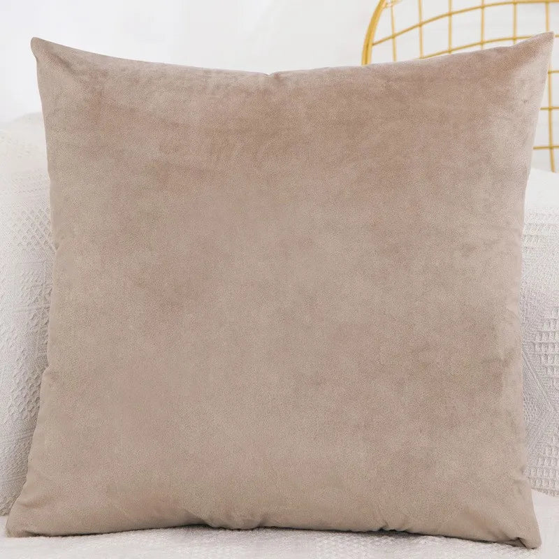 Velvet Throw Pillow Cover Decorative Square Cushion Case for Sofa & Bedroom