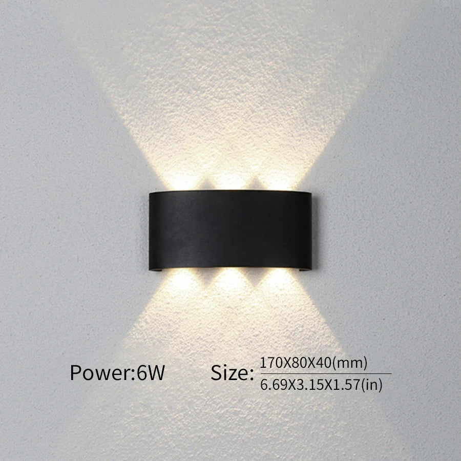 LED Wall Light Outdoor Indoor Up Down White Black Modern Light For Home