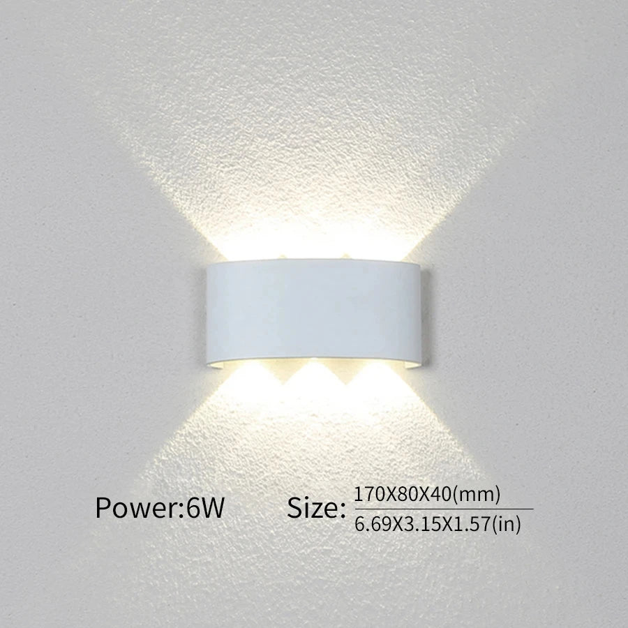 LED Wall Light Outdoor Indoor Up Down White Black Modern Light For Home