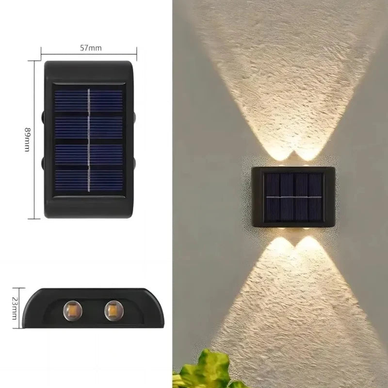 LED Solar Downward Outdoor Wall Floodlight, Dusk to Dawn Lighting Fixture