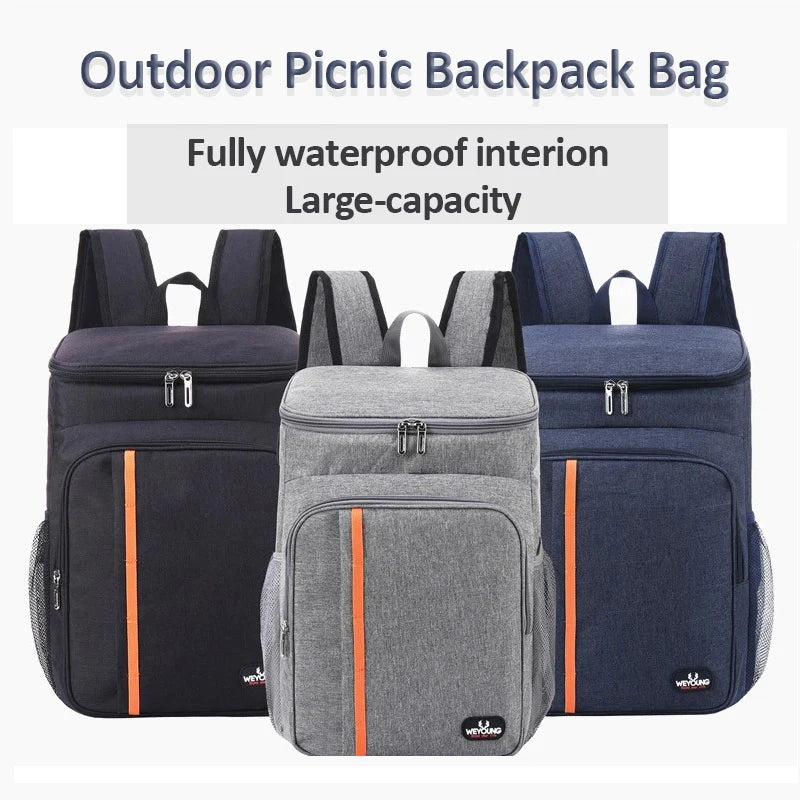 Large Capacity Waterproof Insulated Lunch Backpack – Leak-proof Picnic & Storage Bag