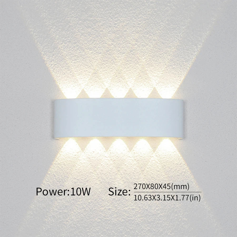 LED Wall Light Outdoor Indoor Up Down White Black Modern Light For Home