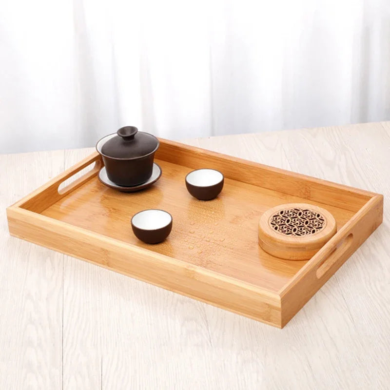 Eco-Friendly Bamboo Rectangular Serving Trays