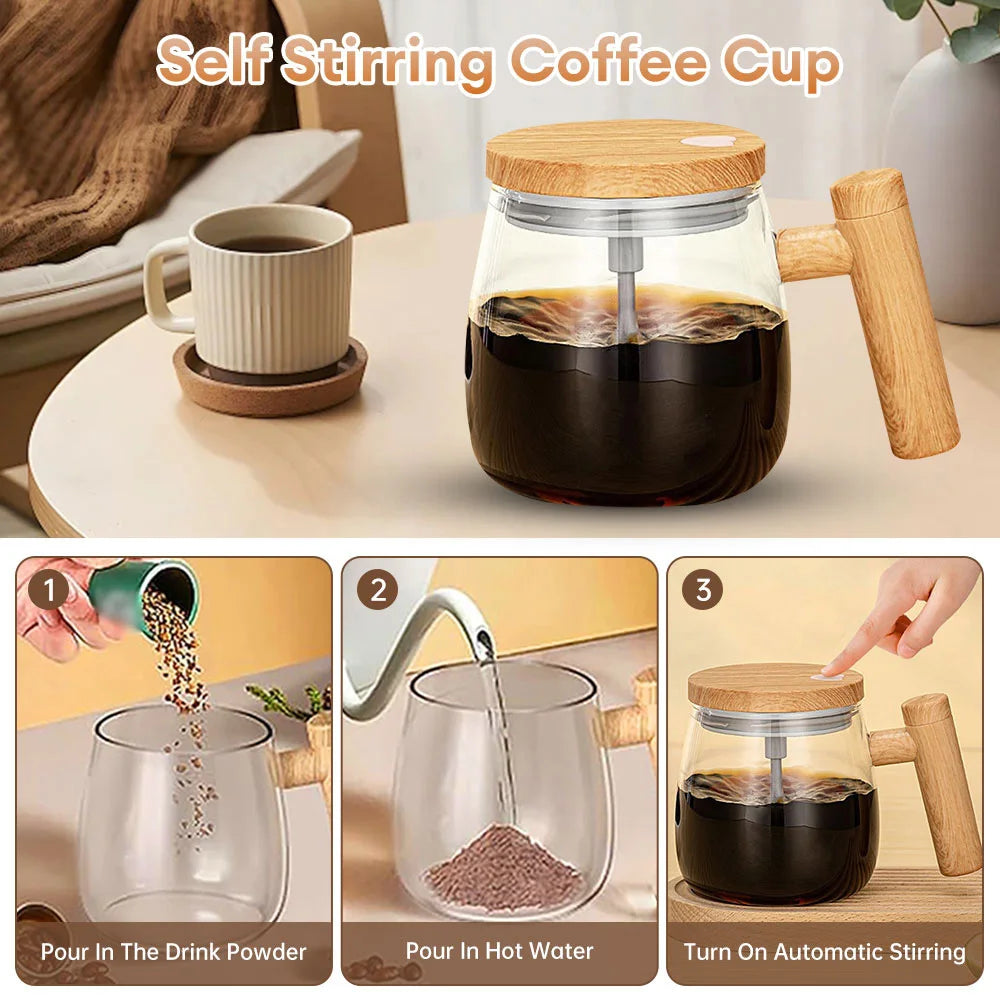 Electric Automatic Mixing Cup – 400ml Self-Stirring Mug, Waterproof for Coffee & Drinks