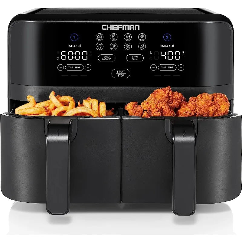 Chefman TurboFry Touch Dual Air Fryer Digital Controls