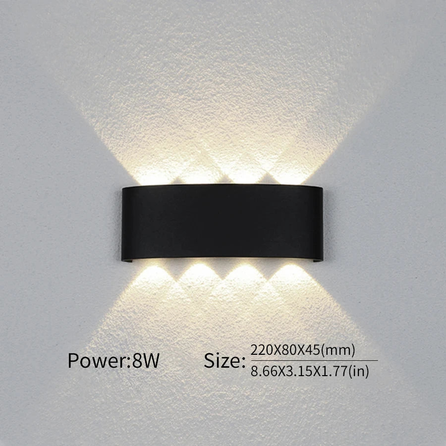 LED Wall Light Outdoor Indoor Up Down White Black Modern Light For Home