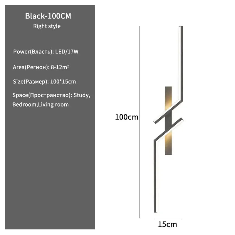 Modern Strip LED Wall Light – Minimalist Bedside & Living Room Sconce for TV Background