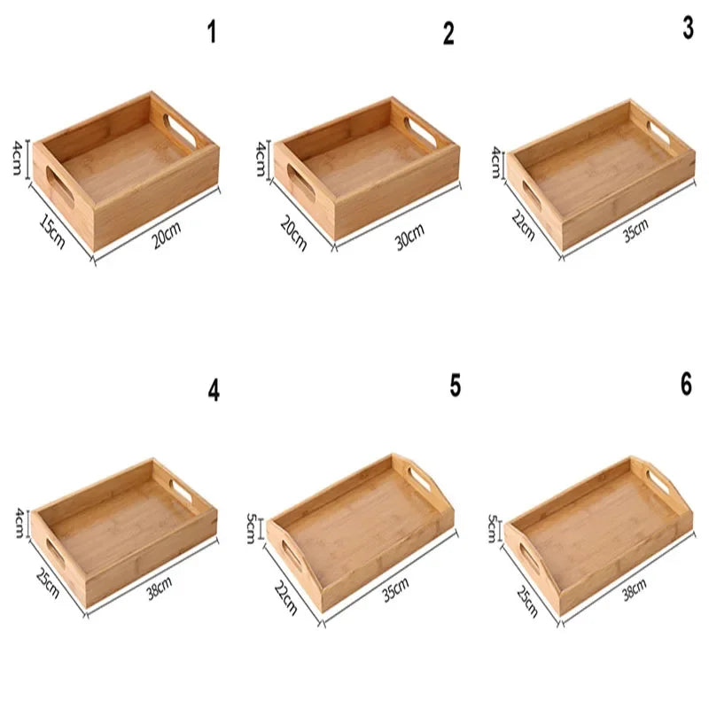 Eco-Friendly Bamboo Rectangular Serving Trays