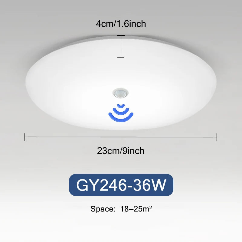 Sensor Smart Home Lighting LED Ceiling Light Auto PIR Motion For Indoor