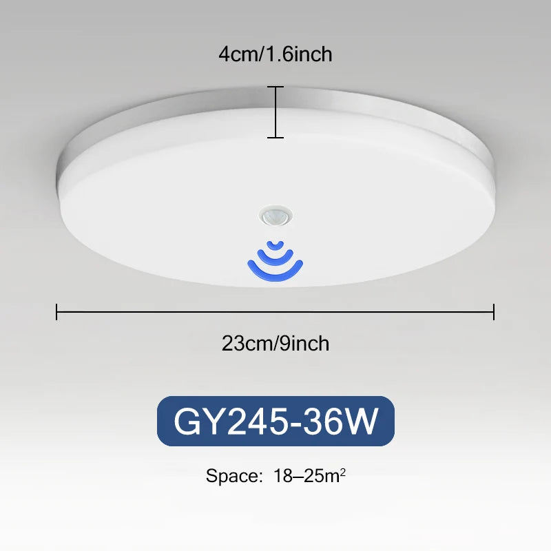 Sensor Smart Home Lighting LED Ceiling Light Auto PIR Motion For Indoor