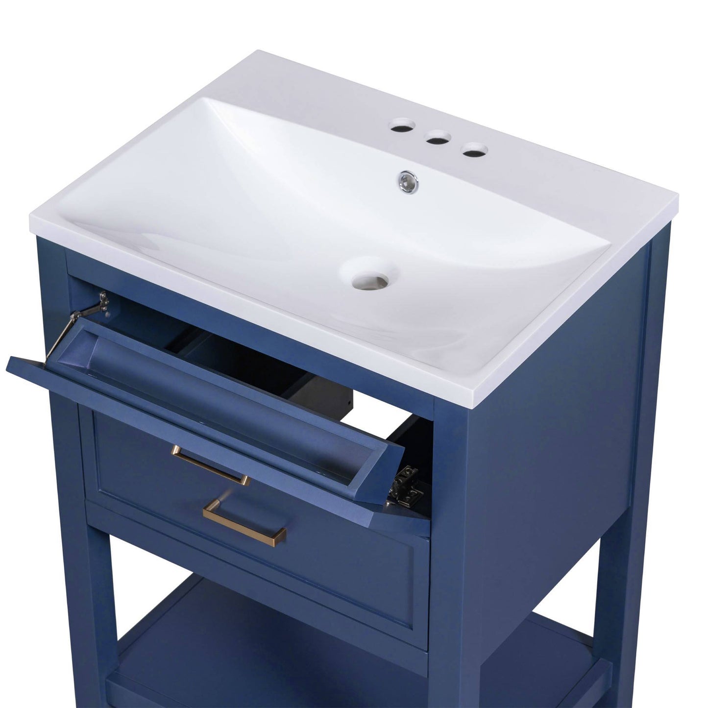 24'' Bathroom Vanity With Top Sink Modern Bathroom Storage Cabinet With 2 Drawers